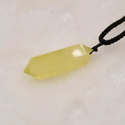 Natural Citrine Crystal Ornamen Yellow Creastly Double Point Healing Hexagonal Magic Ornamen Decoratio Treatment Quartz Gemstone