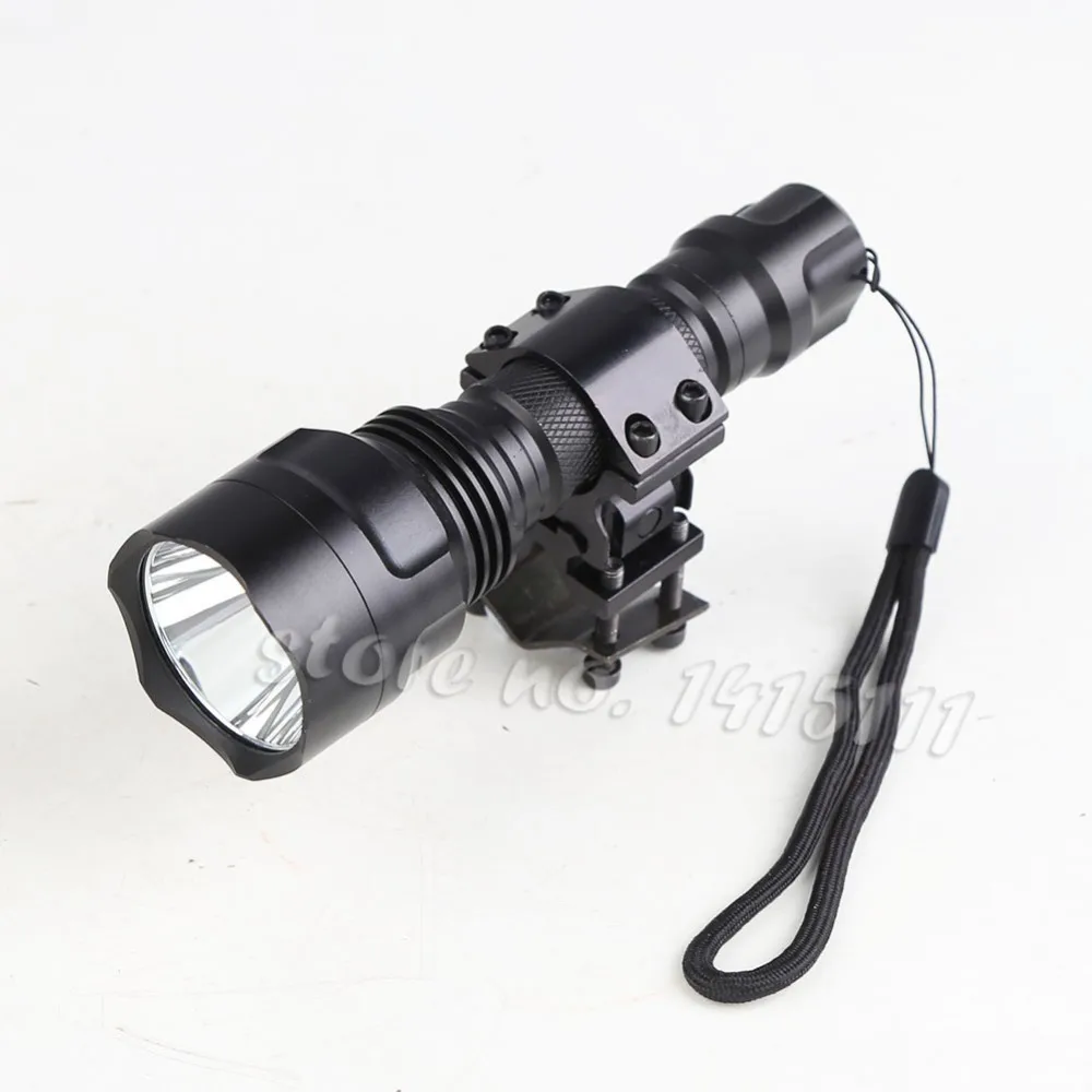 Anjoet C8 CREE XM-L T6 White/Green/Red led Tactical Flashlight 18650 Battery Aluminum Torch Lamp for High Quality Hunting