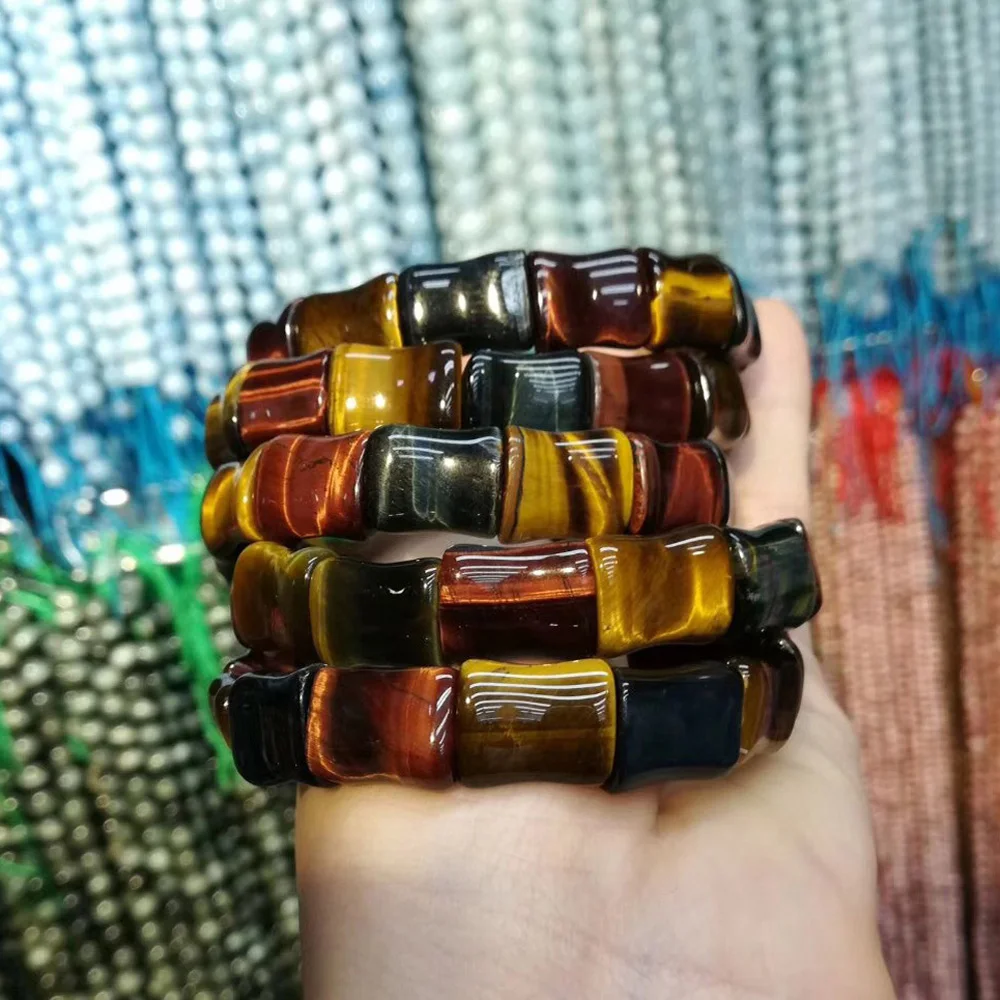 Natural Tiger Eye Stone Beads Bracelet Natural Gemstone Jewelry Bangle For Women For Men For Gift Wholesale !