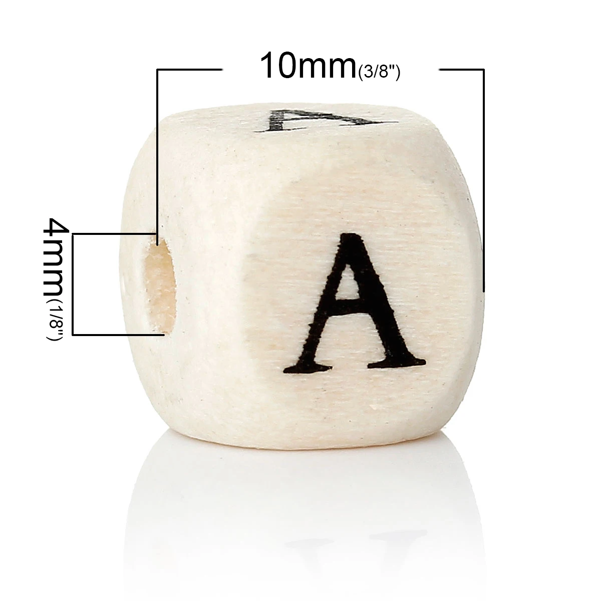 DoreenBeads Wood Spacer Beads Cube Natural Alphabet/ Letter 