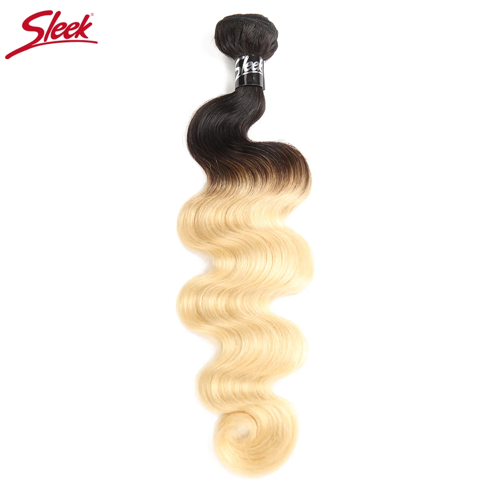 Sleek T1B/613 Blonde Bundles Brazilian Hair Body Wave 100% Human Hair Extension 1 Pc Remy Hair 10 To 30 inches