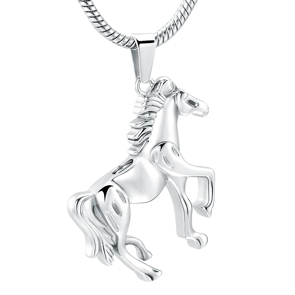 

Running Horse Cremation Urn Pendant Stainless Steel Animal Memorial Ashes Holder Necklace Horse Lover Keepsake Necklace