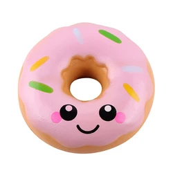 Correas de teléfono de simulación de donas, cara sonriente de dibujos animados, blandos, aumento lento, accesorios para fotos, regalo blando de 10x4 CM