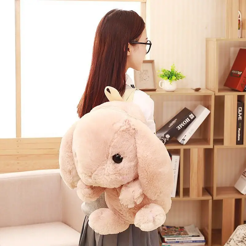 50Cm Cute Plush Rabbit Toy Stuffed Animal Rabbit Backpack Kawaii Schoolbag Cartoon Bags for Teenagers