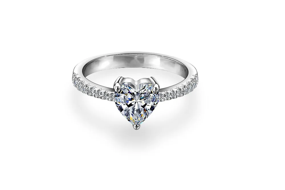 

Cheestar Gem 14k White Gold Ring 1ct Heart Shape Moissanite For Gift