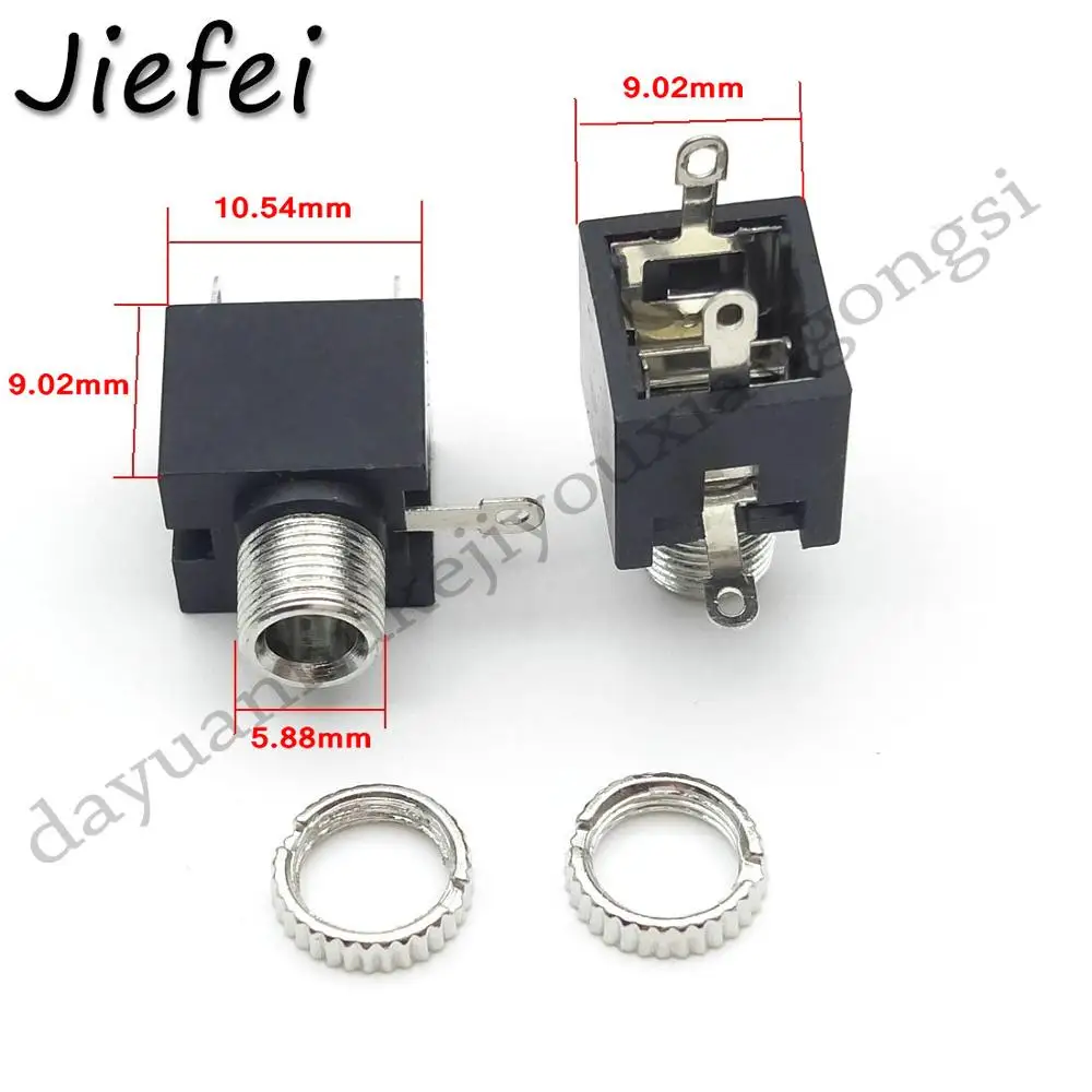 20pcs 2.5mm / 3.5mm PCB Female Audio Mount Jack Connector 3 Pin DIP Headphone Jack Socket Mono Channel Double Track Socket