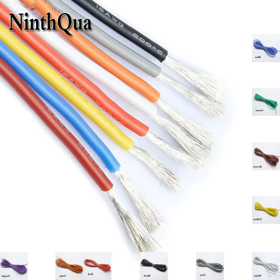 1metre 16AWG Silicone Wire Ultra Flexiable Cable 1.27mm2 High Temperature Test Line Wire for 2mm 4mm  bnanan plug jack