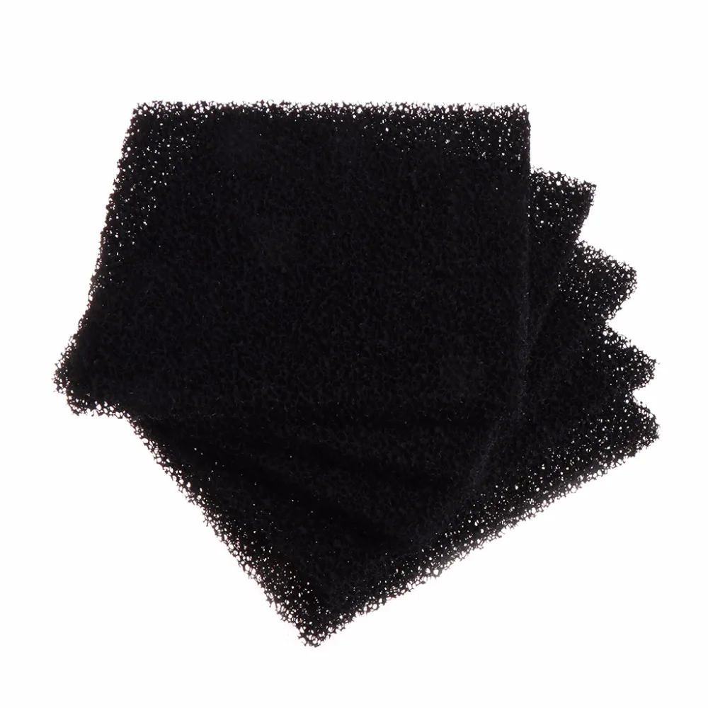 5Pcs Universal Black Activated Carbon Foam Sponge Air Filter Impregnated Sheet Pad Useful Aquariums Filters 13x13x1cm