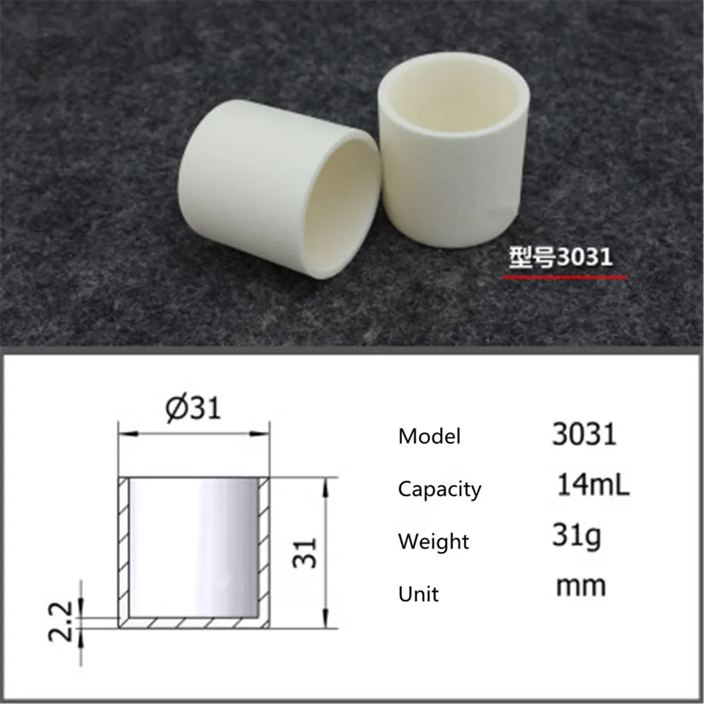 

99.5% Cylindrical corundum crucible/14ml 3031/Temperature resistance 1600 degree / sintered ceramic crucibl