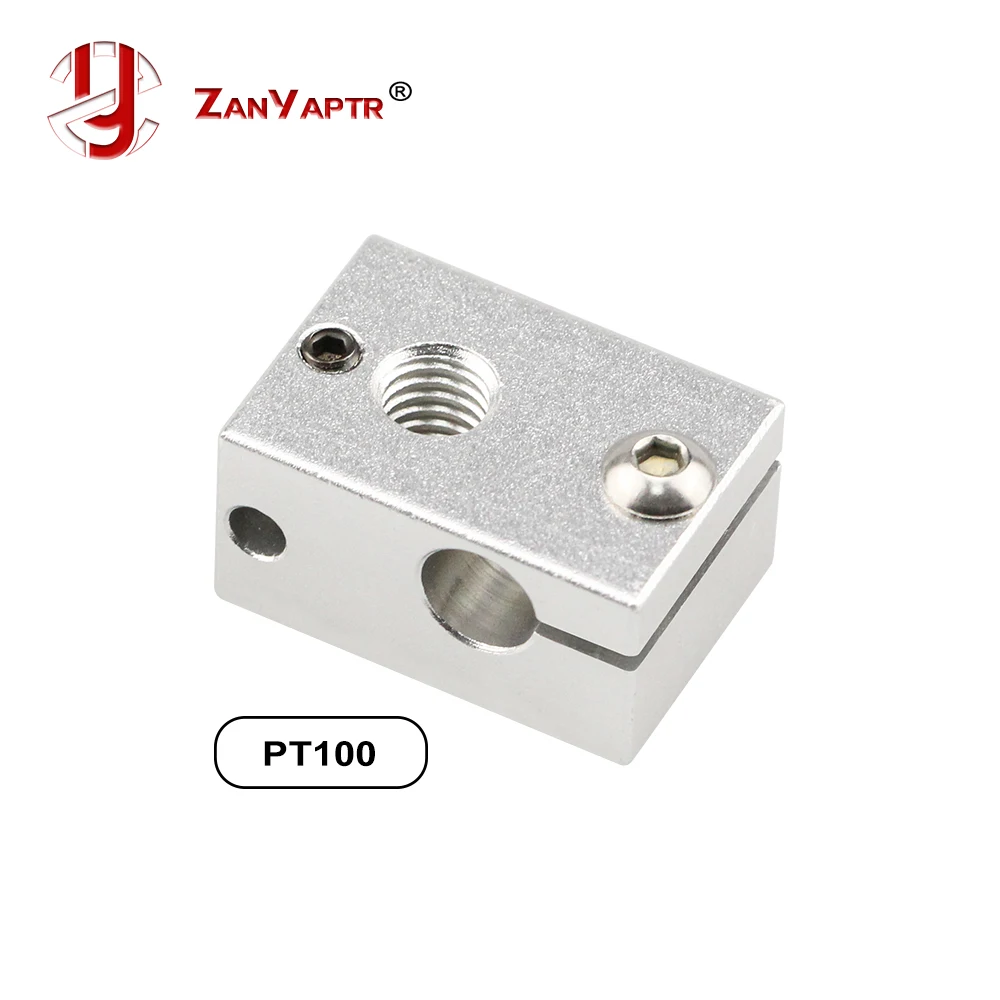 

ZANYAPTR - 1 шт. новый экструдер для 3D-принтера Reprap V6, алюминиевый нагревательный блок, цельнометаллический экструдер для HotEnd 23x16x11,5 мм, подходит для PT100