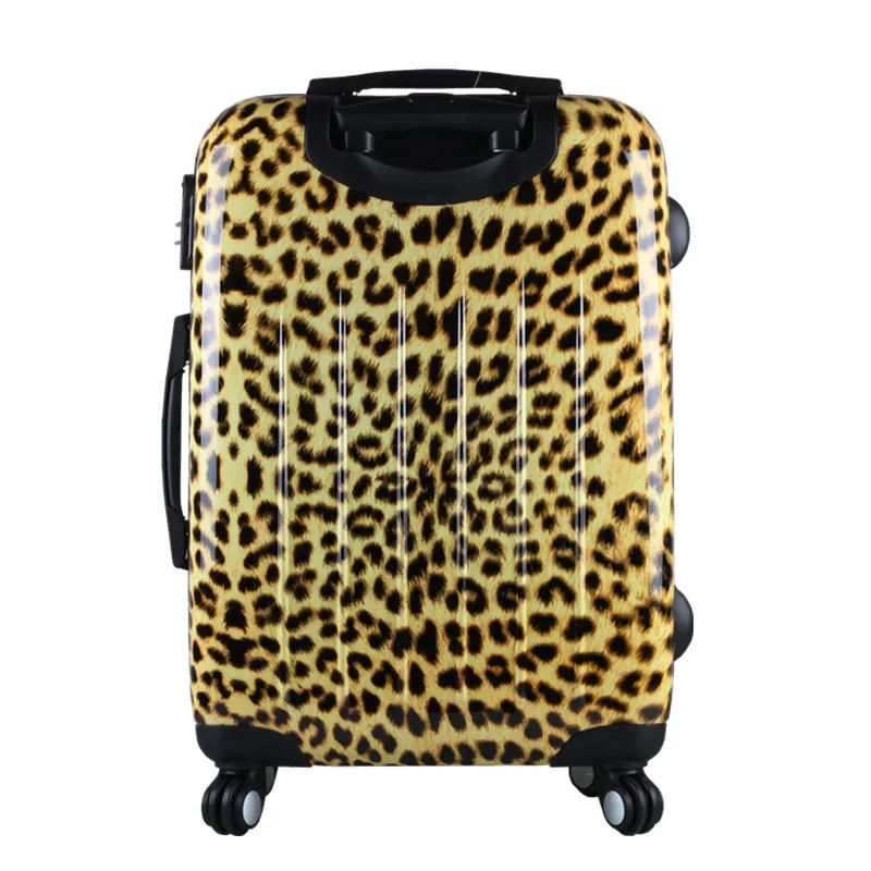 CARRYLOVE-Spinner Bagagem Mala, Moda Série Bagagem, Leopard Grão, Mala De Viagem, Impressão, 20/24 Polegadas