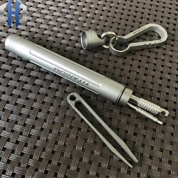 Titanium Alloy Toothpick, Pure Titanium Tooth Seal Capsule Drug Box, Tweezers Key Buckle Fast And Portable Waterproof EDC