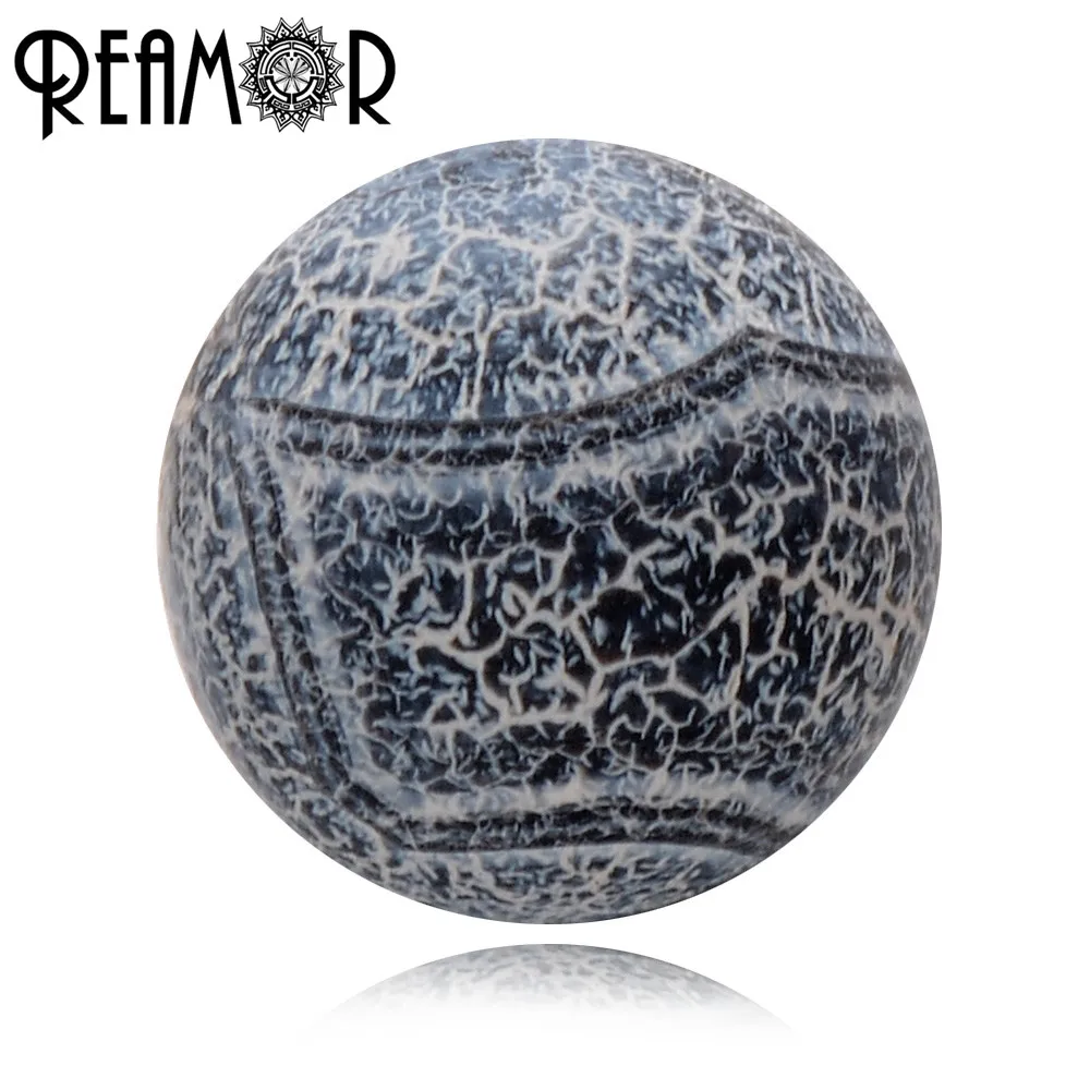 REAMOR Matte Blue Weathered Frosted Natural Stone Beads Loose Beads Charms For Bracelet Jewelry Making 6 /8 /10mm Wholesale