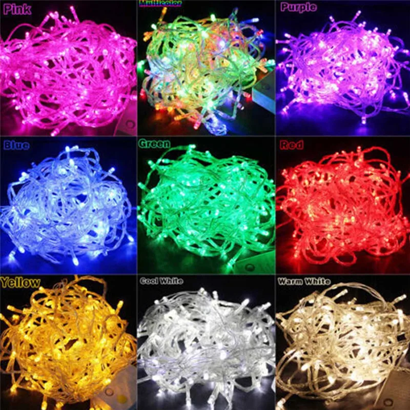 10M 100 Led String Garland ต้นคริสต์มาส Fairy Light Luce กันน้ำสวนกลางแจ้งตกแต่งวันหยุด