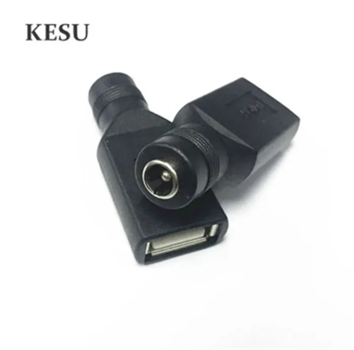 DC5.5*2.1MM DC 5.5*2.1mm Female to USB female connector Adapter 180 Degree 12V DC Power Adapter 50PCS