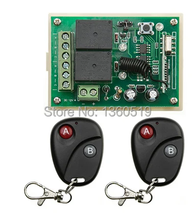 

DC12V 2CH RF Wireless Remote Control System teleswitch 2transmitter and 1 receiver universal gate remote control /radio receiver