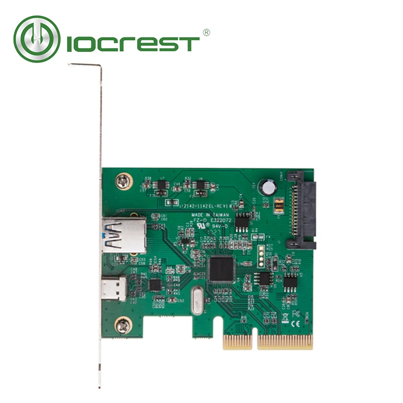 IOCREST PCI Express to USB3.1 USB-C+ USB3.1 Type-A host controller card up to USB3.1 Gen-II 10Gbps supper speed+ ASM3142 Chipset