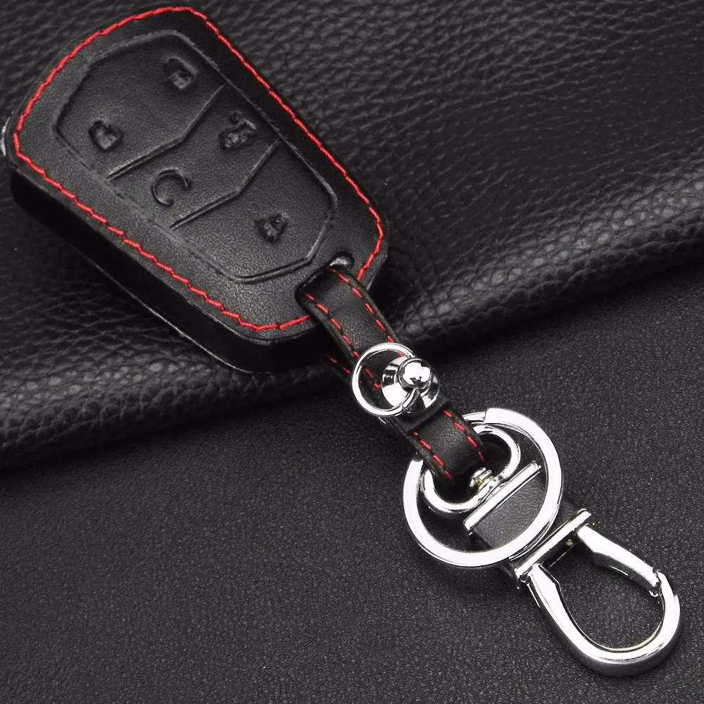 jingyuqin Remote 5 Buttons Leather Car Key Case Cover Styling For Cadillac CTS XTS ATS ATS-L XLS SRX