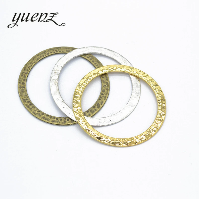 YuenZ 3pcs 3 color Antique Silver color ring charms fit for Necklace DIY Metal Jewelry Making 54*54mm B111