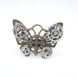 Mechanical Multi Tone Gears Vintage Butterfly Steampunk Ring Unisex Cosplay Party Jewelry Accessory