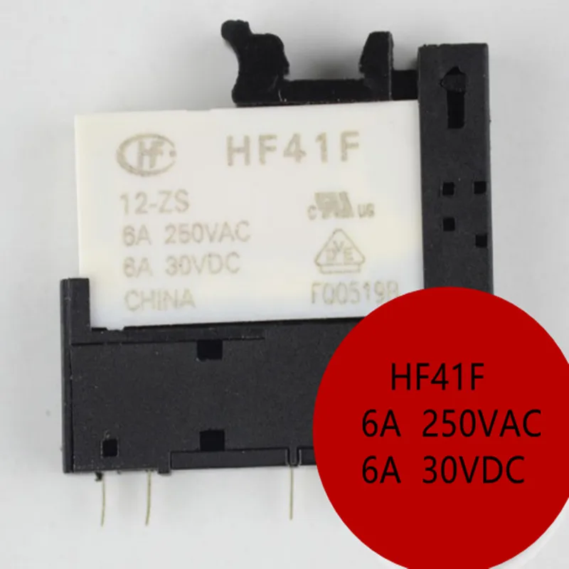 

12Pcs Ultra-thin Relay Socket 5Pin 5V 12V 24V 6A Macro HF41F-5-ZS Welding Base HF41F-12-ZS HF41F-24-ZS