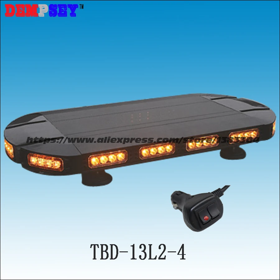 TBD-13L2-4 Super Bright Amber LED Mini Lightbar Grille Warning Light Bar For Firefighting,27 Inche,bracket magnet cigarette plug