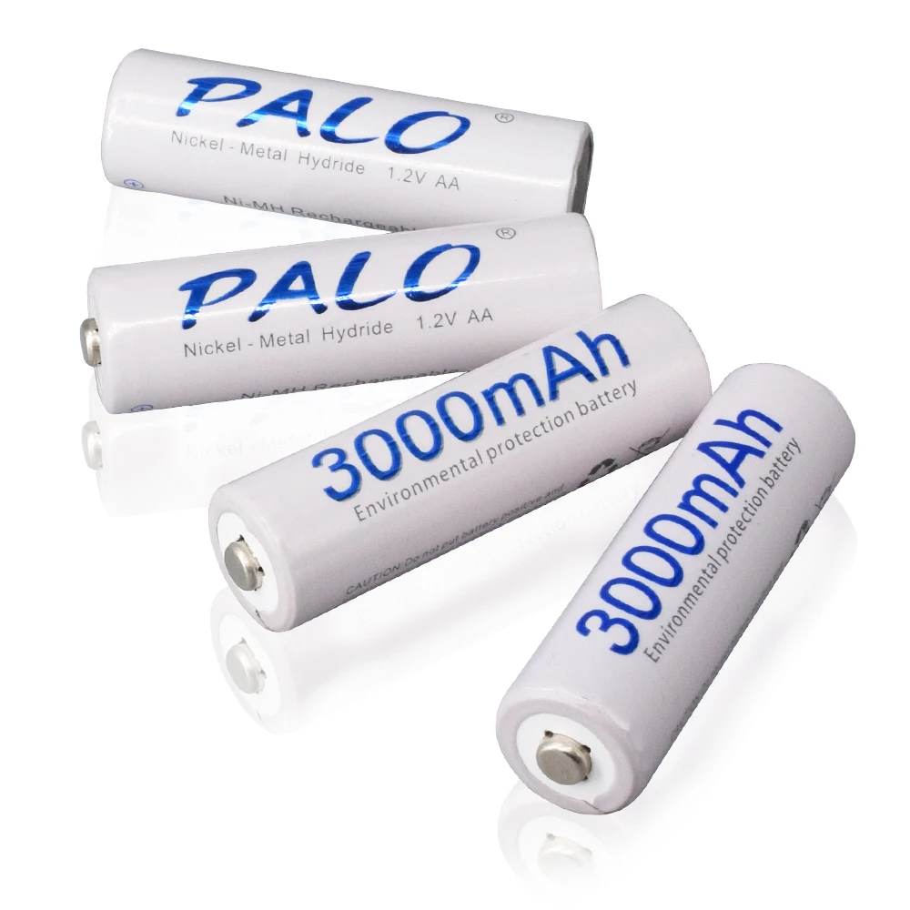 PALO 4/8/12/16pcs AA Battery Ni-MH 3000mAh 1.2V AA Rechargeable Batteries AA Bateria Baterias + 2pcs Battery Hold Case Boxes