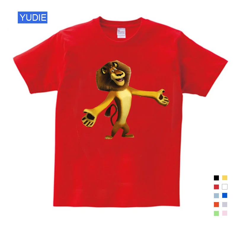 Best Sellers Cartoon Printing Madagascar Summer New T Shirt Alex Marty Cute Funny T Shirt Summer Send Children Birthday Gift