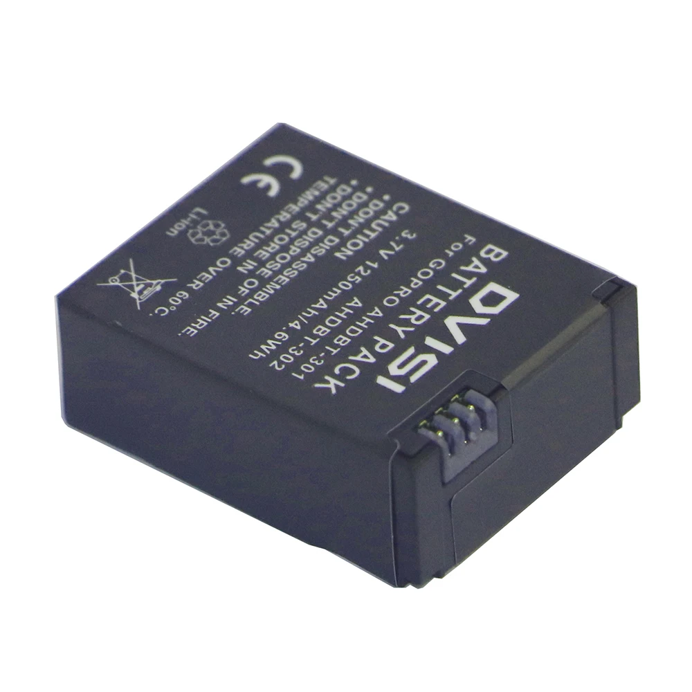 1250mAh AHDBT-301 AHDBT301 AHDBT301 AHDBT302 Rechargeable Battery for GoPro HERO3+ HERO3 and GoPro AHDBT-201 AHDBT-301 AHDBT-302