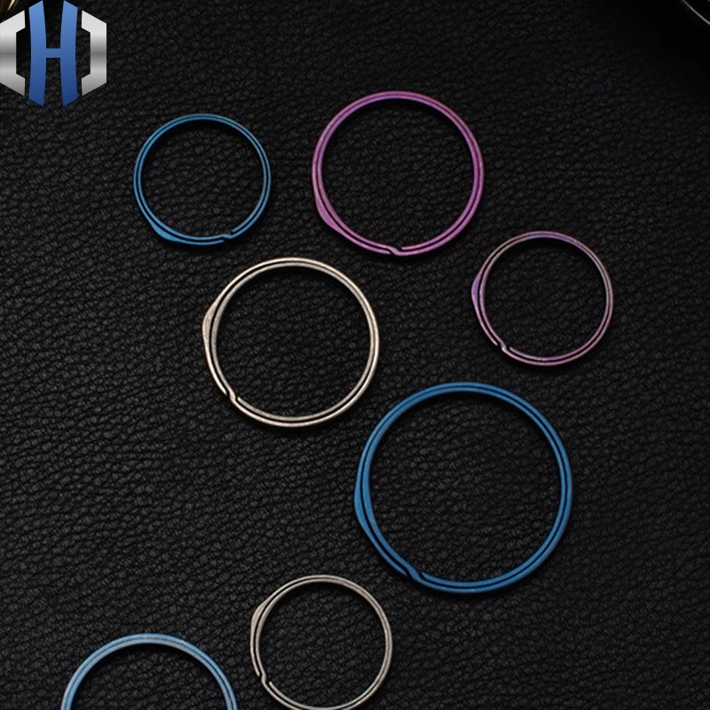 20mm/26mm/33mm Gray TC4 Titanium Alloy Key Ring EDC Outdoor Small Tool Blue Key Ring Accessories