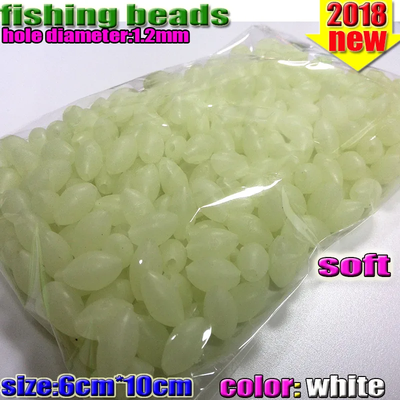 NEW fishing soft glow oval beads size 3*4 4*6 6*8 6*10 7*10 8*12mm  color: white  600pcs/lot