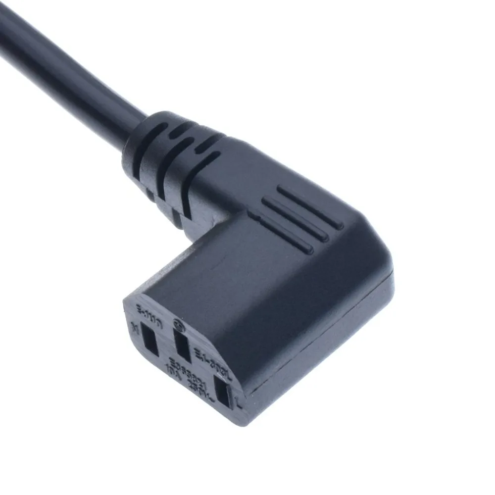 IEC320 C14 to C13 Extension cord,C14 with screw holes and C13 Right Angled Short,60cm lenght,H05VV-F 3G 0.75MM