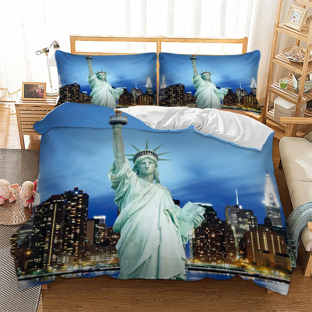 3D print Bedding set London City Scenery Big Ben Red Telephone Booth Bus Print Bed Set Quilt Duvet Cover+Pillowcase