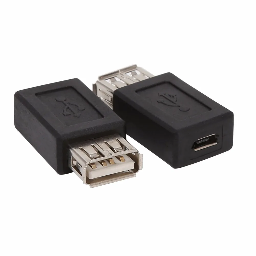 2Pcs/Set USB 2.0 Type A Female To Micro USB Type B 5Pin Female Converter Adapter