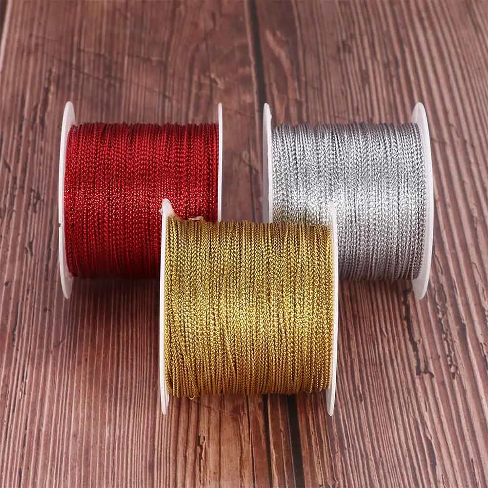 20/60 Meters Rope Gold/Silver/Red Color Cord Thread String Ribbon Line Bracelet Making No-slip Clothing Accessories