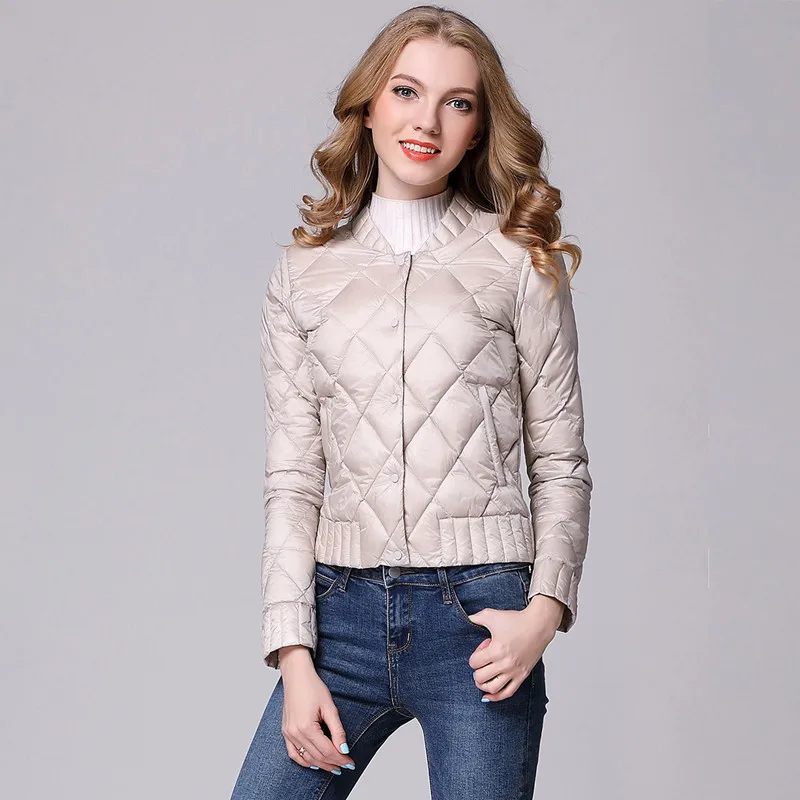 Women Spring Winter 90% Ultra Light Down Jacket Female Portable Soft Fabric Coat Jackets Parkas Diamond Lattice Quilted