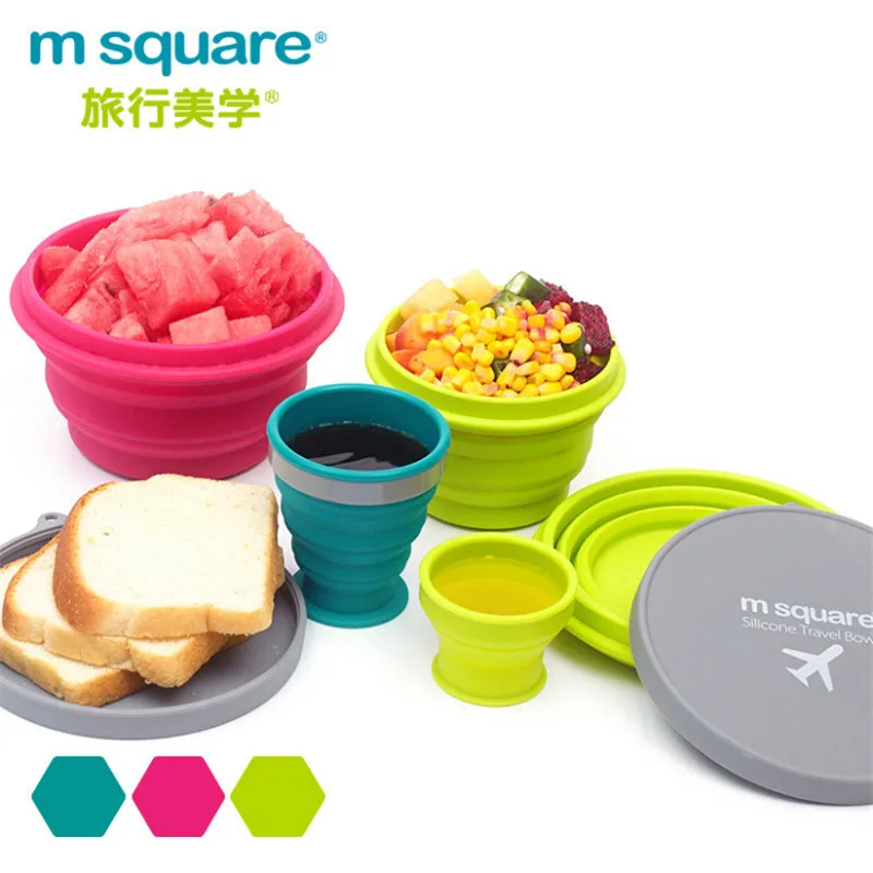 Outdoor Camping Silicone Folding Portable Bowl Cups Travel Outdoor Activities Can Be Carried With A Folding Bowl Home Bowl Cups