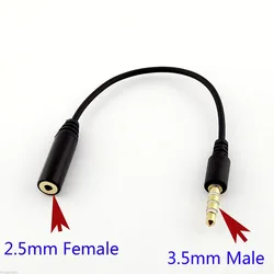 1pc Audio Adapter Cable 2.5mm Female Stereo To 3.5mm 1/8
