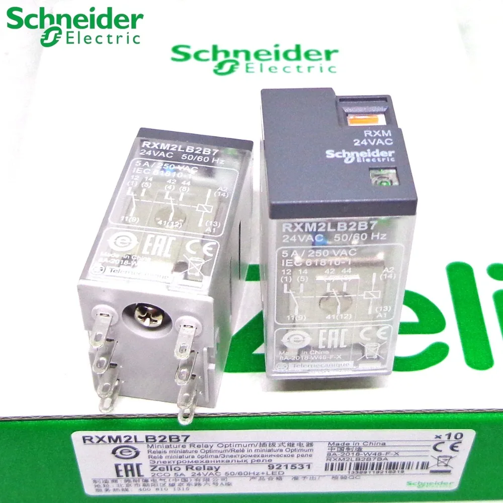 

10PCS Schneider relay RXM2LB2B7 24VAC 2CO 8PIN Brand new and original relay