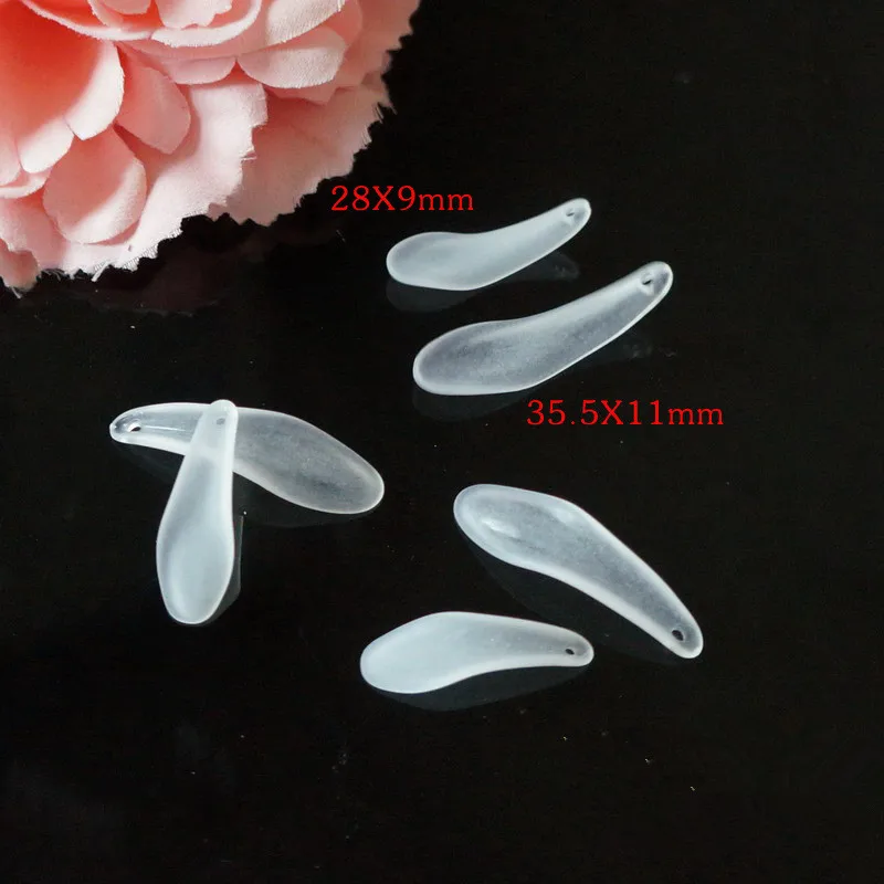 20pcs/lot 10 Colors 28*9mm Acrylic Leaf Petals Flower Frosted Acrylic Spacers Beads For Wedding Earrings DIY Makeing Accessories