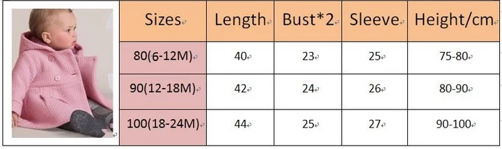 2018 Winter Baby Girls Coats Infant Jackets Trench Jacket Children Overcoat Bebe Poncho Girl Hooded Outerwear Newborn Clothes