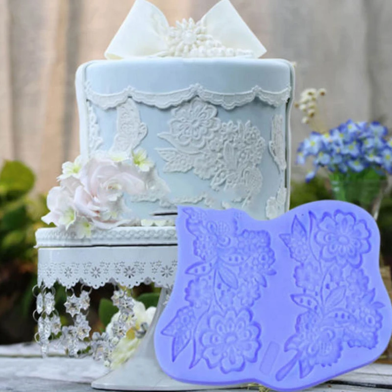 Lace Border Decor Flower Mould Silicone Mold Fondant Cake Decorating Tool Gumpaste Sugarcraft Chocolate Forms Bakeware