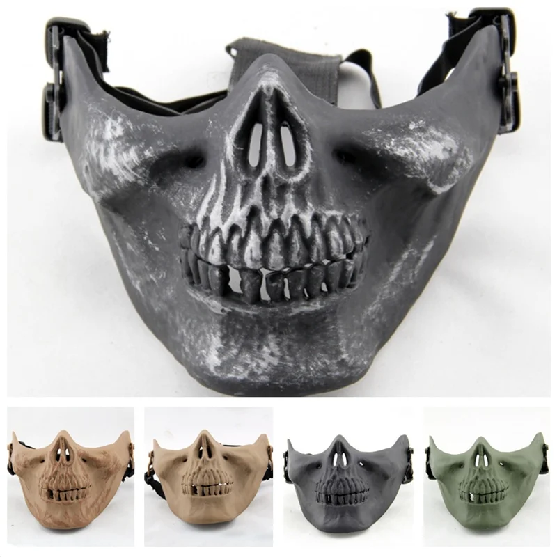 

M03 Skeleton Skull Military Tactical Mask Outdoor CS Wargame Halloween Party Paintball Airsoft Half Face Protective Mask