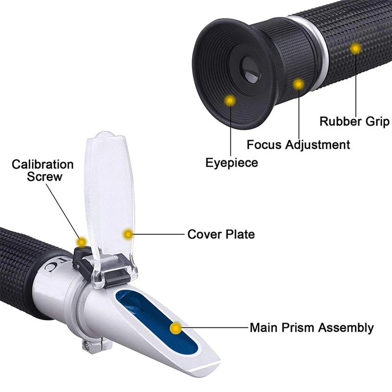 0~10% Salinity Refractometer Salt Meter Optical Salometer 1.000-1.070SG for Aquarium Seawater Salinity Tester