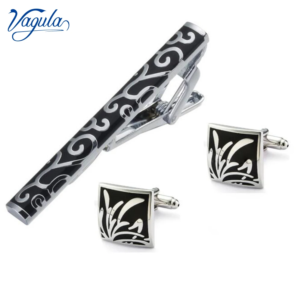 VAGULA New Spinki Cufflinks Tie Clip Set Top Luxury Brand Bonito Gemelos Necktie Tie Bar Designed Clasp Tie Pin 17