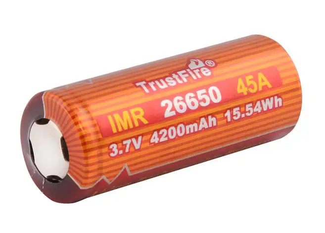 

TrustFire IMR 26650 4200mAh 3.7V 45A 15.54Wh High-Rate Battery Rechargeable Lithium Batteries Cell for E-cigs Electronic Toys