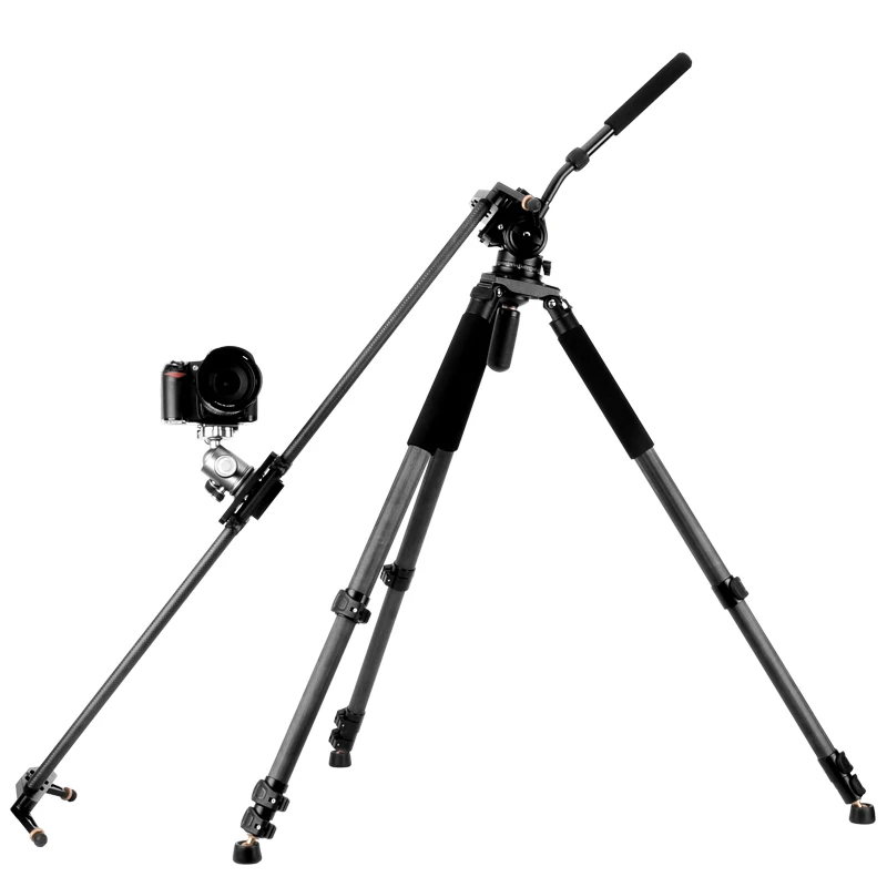 Q680C professional digital SLR camera tripod carbon fiber heavy photography bracket additional tripod head height 1910mm images - 6