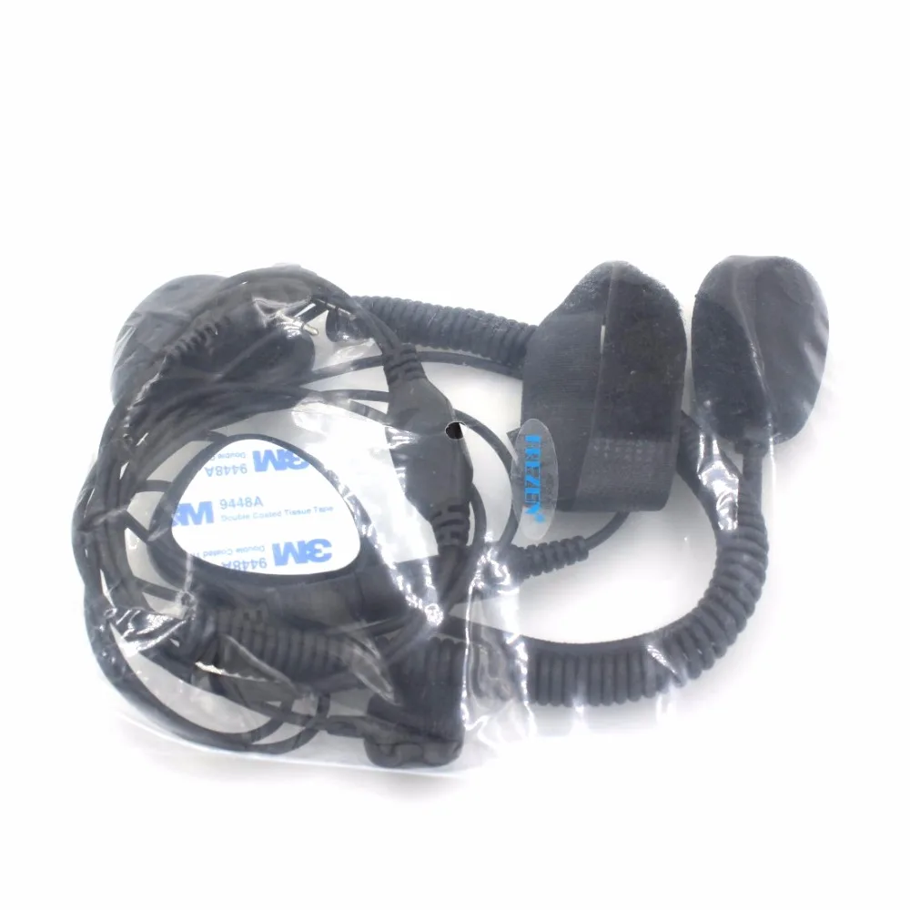 Casque de moto PTT à 2 broches avec microphone pour Mend3207 BAOFENG UV5R UV5RA, talkie-walkie perforé