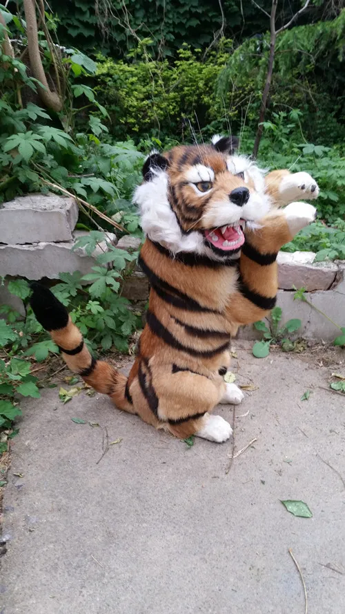 big new simulation right tiger model plastic&fur standing tiger doll gift 43x27cm a185