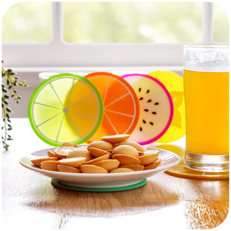 Posavasos de fruta fresca para tazas, posavasos de colocación novedosa para tazas, Decoración de mesa, papelería, accesorios de oficina, suministros escolares, A5187, 6 piezas